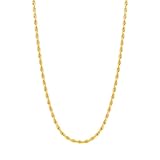 Monily 18K Gold Plated Rope Chain Necklace for Women Stainless Steel 1.5 mm 22 Inches Twist Chain Necklace