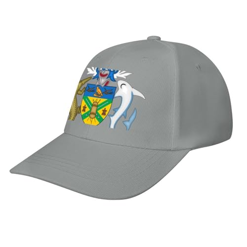 Gorra Unisex conIslas Salomón Logo Nacional - Material Poliéster Transpirable, Protección Solar,Visera Antideslumbrante Eventos,Gris