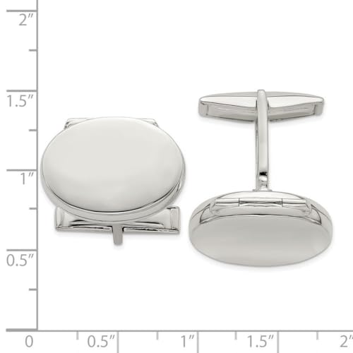 Mancuernillas de Plata Ovaladas para Hombre miniatura 2