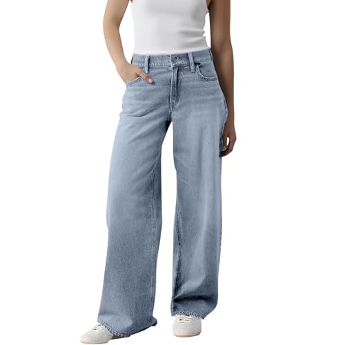 MJGkhiy Vaqueros Mujer Cintura Alta Anchos Baggy Wide...