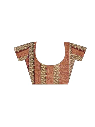 Image of Satrani Women's Shimmer Chiffon Sequins Embroidery Saree with Unstitched Blouse Piece