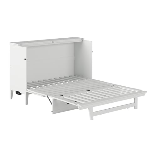 AFI, Sienna Queen Murphy Bed Chest with Built-in Charger, White