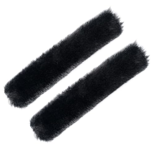 Hemobllo Charm para Pantuflas de Mujer en Felpa Negra, Fácil de Colocar y Desmontable, Decoración Suave y Cálida para Zapatillas y Sandalias de Invierno