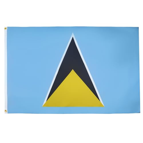 AZ FLAG - Drapeau Sainte Lucie - 150x90 cm - Drapeau Saint-Lucien 100% Polyester Avec Oeillets Métalliques Intégrés - Pavillon 110 g