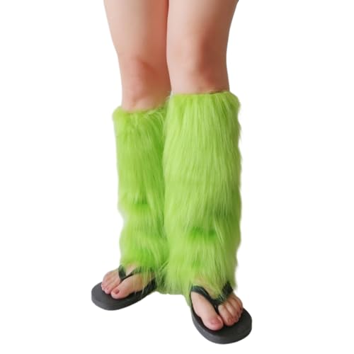 Fuzzy Faux Furs Leg Warmers Furs Long Cuffs Has Elastic Pair Carnivals Boot Uniform