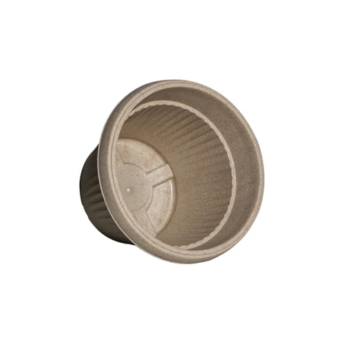 Image of Harshdeep Flower Pots for Home Decoration - Bello - Indoor Living Room Balcony Garden Decorative Round Earth Friendly 10 Inch Planter Made of Bamboo and Rice Husk Recyclable Set of 4 (Cream)