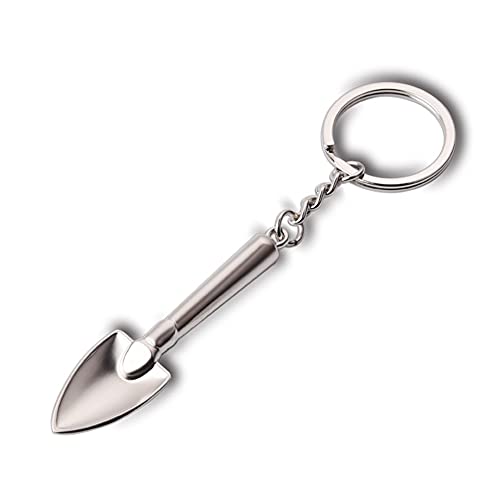 ARFUKA Keychain Mini 3D Shovel Keyring Zinc Alloy Key Chain Metal Keyfob Key Ring Gift for Christmas and Birthday Silver