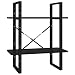 vidaXL 2-poziomowy regał na książki, czarny, 60x30x70 cm, płyta