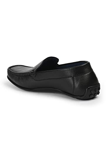 Image of Liberty Healers JPL-275 Loafer Shoes for Men - Black, Non-Lacing Casual Slip-On Loafers Stylish Shoes Ideal for Office, Party, Wedding - Comfortable Lightweight - Durable and Cushioned Footbed