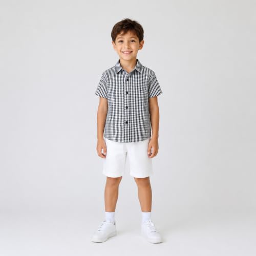 Image of Mud Kingdom Little Boys Dress Shirts Short Sleeve Cute Summer