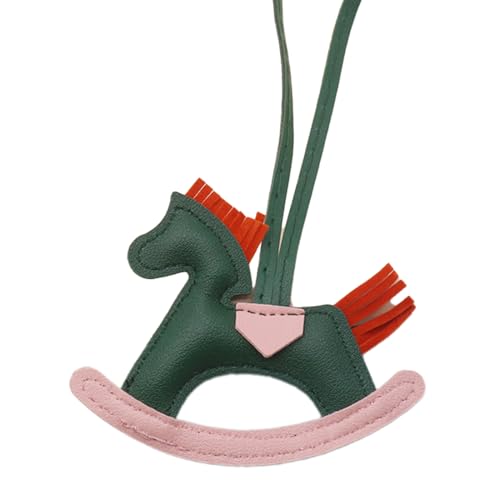 DNMH Caballo De Troya Llavero Cuero Pu Leather Key Ring Accessorios Para Bolsos Mochilas Monederos Llaves Keychain（Verde）