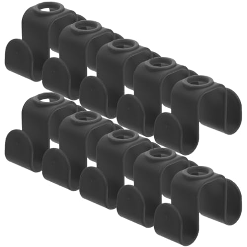 Alasum Ganchos para Perchas Apilables de Doble Cara Conexión, 10 Piezas de Abs Negro, Carga Fuerte y Diseño Ligero para Organizar Armarios en Casa o Villa