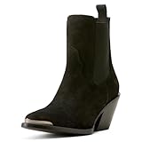 ARIAT Women's Shiloh Bootie, Distressed Black Suede, 8