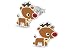 Hypoallergenic Sterling Silver Rudolph Reindeer Christmas Stud Earrings for Kids (Nickel Free)