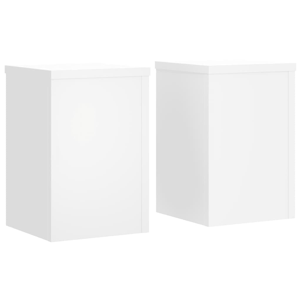 Vidaxl White Plant Stands 2 Pcs, Plant Pot Stand For Indoor Living Room, Plant Holder For Decorative, Flower Stand Flower Pot, Engineered Wood