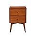 Alpine Furniture Flynn Mid Century Modern Mahogany Fully Assembled Bedroom Side Nightstand with 2 Bedside Storage Drawers, Chestnut