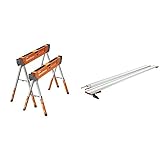 Bora Portamate Speedhorse XT Sawhorse Pair and BORA 100' NGX Clamp Edge, Straight Cut Guide for Circular Saws