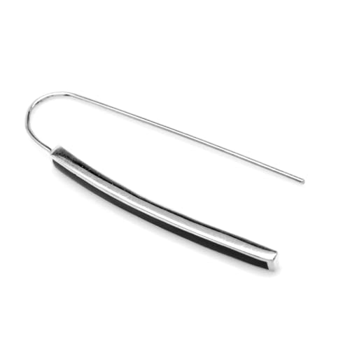 Silvershake Long Stone Inlay White Gold Plated or Yellow Gold Plated 925 Sterling Silver Linear Threader Earrings Jewelry for Women4