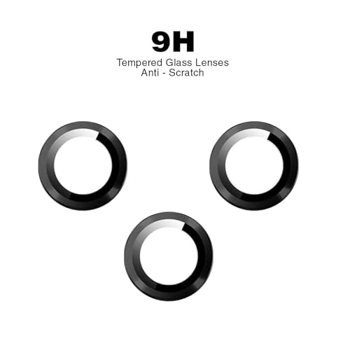 Image of Camera Lens Protector for Apple iPhone 15 | 9H Hardness, Full Coverage Camera Metal Ring Ultra-Thin /Clear (Black)