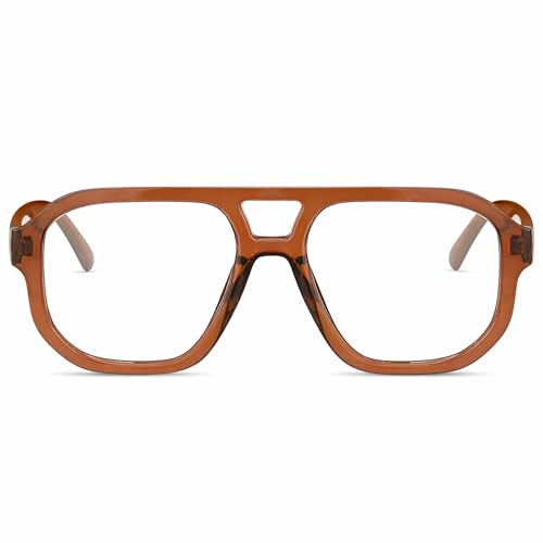 Image of livho Retro Aviator Blue Light Blocking Glasses for Women Men with Soft Case, Trendy Rectangle Computer Eyeglasses