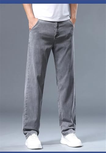 Men's Denim Pants Loose Straight Soft Business Casual Classic Thin Denim Pants2