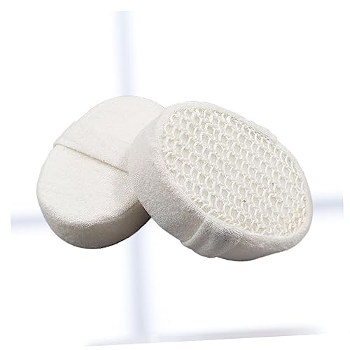 GALPADA 2pcs Exfoliating Loofah Sponge Pads Cotton Linen Oval Scrubber for Gentle Cleansing Increases Circulation Soft Cloth Backing for Smooth Skin Restoration