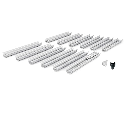 Pack de 12 Caniveaux Extérieurs Décoratifs MEA DECOSTONE – Tôle Perforée en Acier Galvanisé – Évacuation des Eaux ou Passage de Câbles – Passage...