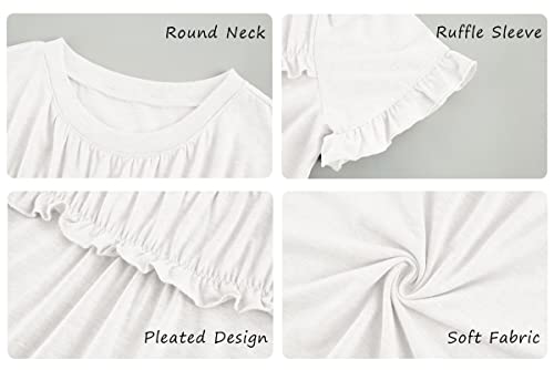 Image of Haloumoning Girls Crew Neck T Shirts Peplum Babydoll Tops Tees 4-15 Years | Girls T-Shirts, Casual Loose Tunic Tops, Cute Ruffle T Shirts, Short Sleeve Shirts, Long Sleeve Blouse