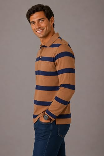 Image of SANE ORIGINALS Men's Full Sleeve Polo T-Shirt with Pocket, Premium Cotton Blend Collar Neck Tee