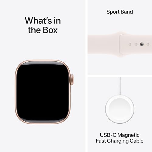 Apple Watch Series 10 [GPS 42mm] Smartwatch with Rose Gold Aluminium Case with Light Blush Sport Band. Fitness Tracker, ECG App, Always-On Retina Display, Water-Resistant by Apple - Image 4