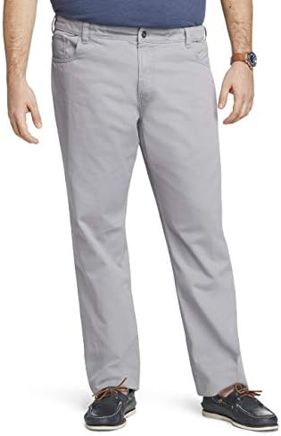 Van Heusen Men's Big and Tall 5 Pocket Straight Fit Pant, Smoke Pearl, 46W x 30L