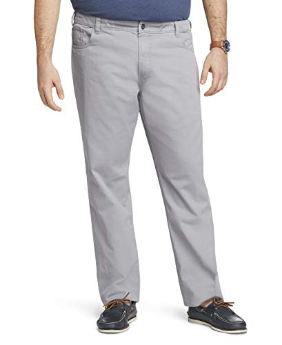 Van Heusen Men's Big & Tall Big and Tall 5 Pocket Straight Fit Pant, Smoke Pearl, 46W x 29L