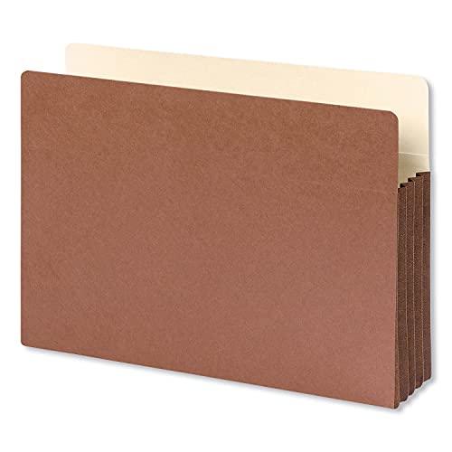 Smead File Pocket, Straight-Cut Tab, 3-1/2" Expansion, Legal Size, Redrope, 10 per Box (74264)