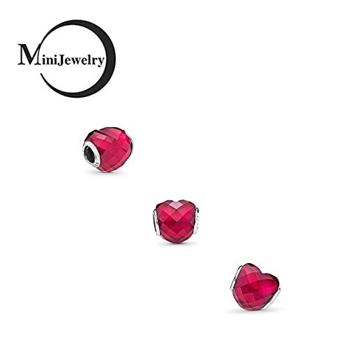 Red Love Heart Charm fits Pandora Moments Bracelets Birthday Valentine Anniversary Wife Her Gift3