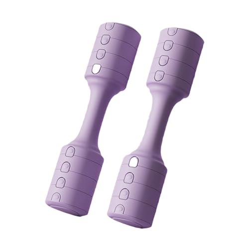 Amagogo Mancuernas ajustables para entrenamiento, mancuernas antideslizantes, multifuncionales, desmontables, equipo de Fitness para gimnasio en casa, 2 uds, PÚrpura