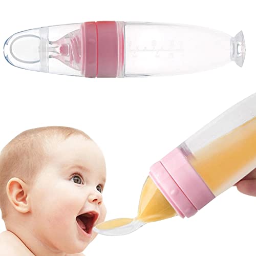 Rosixehird Biberón para bebé con Cuchara - Silicona para bebé | Cuchara dispensadora Alimentos para bebés Silicona
