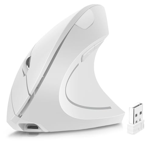 Mouse De Computadora, Watch EASYTAO Mouse Inalámbrico Ergonómico Recargable, 2.4GHz Ratón Óptico Inalámbrico con Receptor USB para Mac y Windows, Diseño Ergonómico, 6 Botones,...