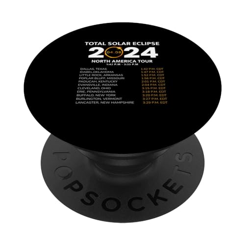Total Solar-Eclipse 2024 Nordamerika Tour Eclipse PopSockets mit austauschbarem PopGrip