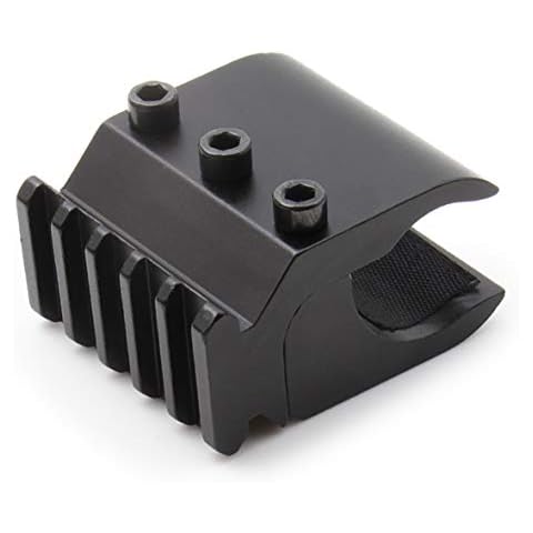 NcDe Tatcical Flashlight & Scope Optics Ring Sight Mount Set, Barrel Clamp Mount with Standard Rail for 10~12 Gauge/13~15Gauge Cover