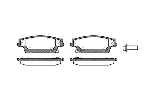 REMSA Plaquettes de freins Arrière contact de signal d'usure inclus Épaisseur 17,3mm avec accessoires 1087.04 Compatible avec CADILLAC SRX