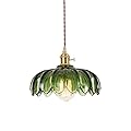 XZHGCEE Glass Pendant Light Vintage Light Fixtures, Glass Pendant Lights Kitchen Island, Gold Pendant Light, Modern Chandelier Pendant Shade Green Light Fixture for Bedroom Hotel Dining Room