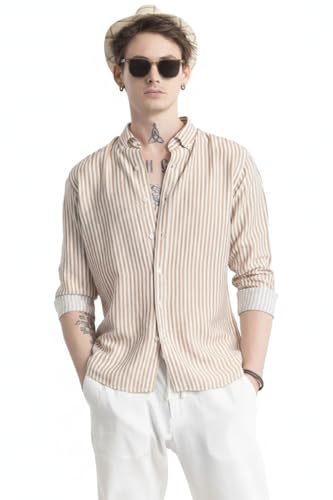 Image of Men's Cotton Casual Printed Striped Stylish Shirt for Men