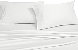 Royal's Solid White 250-Thread-Count 3pc Twin-Extra-Long Bed Sheet Set 100-Percent Cotton, Superior Percale Weave, Crispy Soft, Deep Pocket, 100% Cotton
