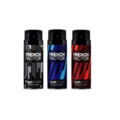 Image of Unlock the Essence of Elegance with French Factor Deodorants Combo - Long-Lasting Fragrances for Men - 3x150ml