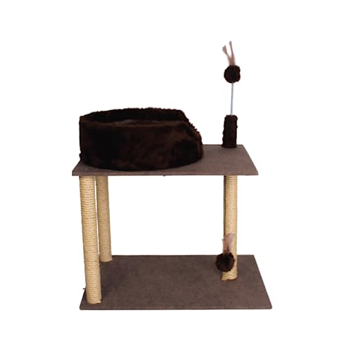 Arranhador Para Gatos 2 Bases Com Cama De Gato E Brinquedo