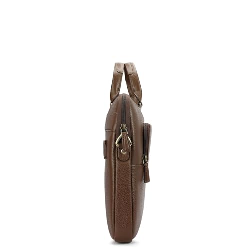 Image of Da Milano LeatherLaptop Bag for Men & Women | Laptop Messenger Bag | Fits Up To 15 inch Laptop | Ideal for Office Purpose (10018A)