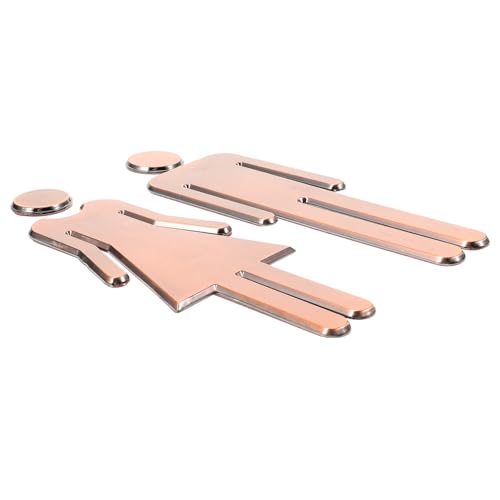 TIDTALEO 2個 不錆鋼製男女トイレサイン 公共施設 店舗対応バスルームドア標識 簡単取付 視認性良好の洗手間案内プレート