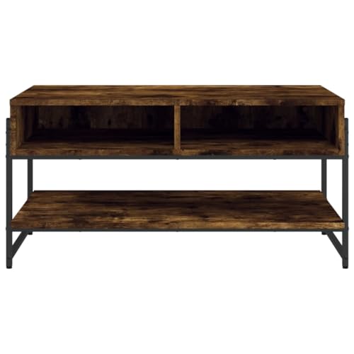 Table basse rectangulaire chêne fumé 90 cm et table d'appoint robuste Tidyard - 6