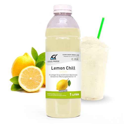 Slush - Jarabe de hielo (limón) | concentrado 1:5 | botella de 1 litro | adecuado para máquina de granizado ninja | sin azoni glicerina