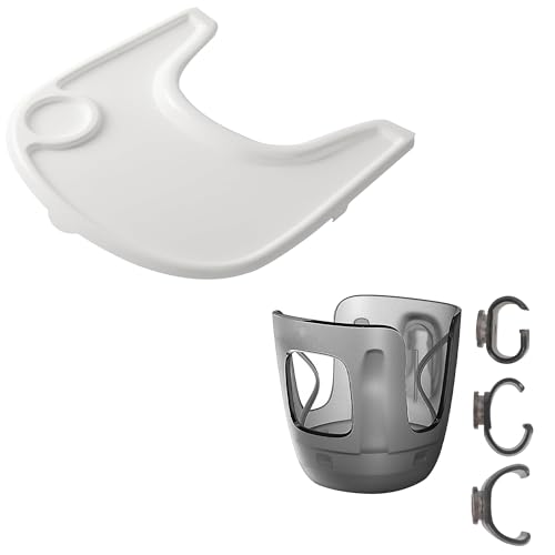 Image of High Chair Tray Cover Compatible with Stokke Tripp Trapp Chair with Cup Holder and Baby Stroller Cup Holder Compatibile with Uppa-Baby Vista, Cruz, Minu Strollers